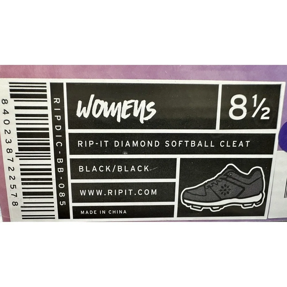 Rip It Women's Diamond Softball Cleat Black/black Size 8.5 New